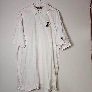 Nike Tiger Woods Polo Shirt Men's Tall 2XL White Golf Cowboy Embroidered